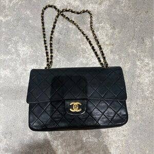 Chanel small vintage double flap black